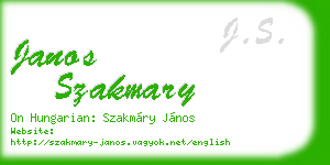 janos szakmary business card